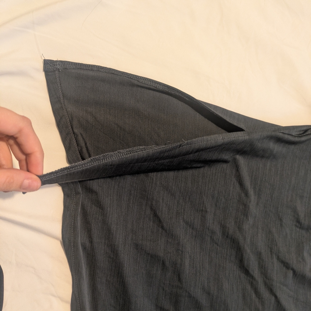 Charcoal Gray Aesymetrical Athletic Top - Picture 2 of 5